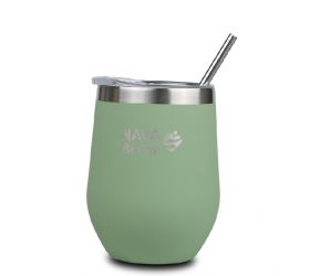 Termohrnček so slamkou 360 ml nerez, zelený NAVA