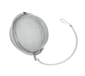 Čajítko, sitko na čaj, korenie guľové z nehrdzavejúcej ocele, 7,5 cm METALTEX