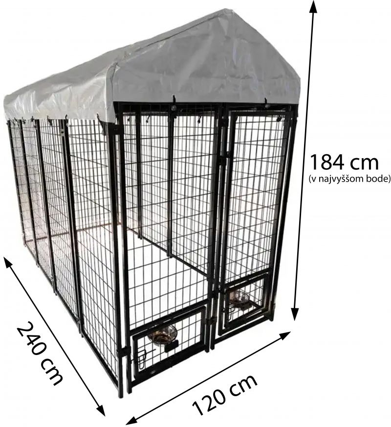 Voliéra, klietka pre psa 120x240x180cm GARDENKUS krytá