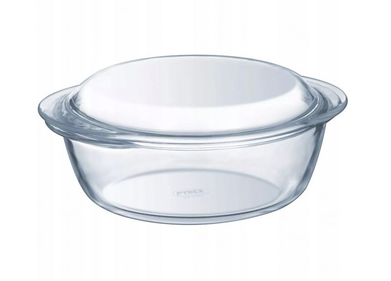 Misa zapekacia okrúhla s pokrievkou, 24x20x11cm, 1,6L+0,5L, sklo číre PYREX, spevnený obal KLC