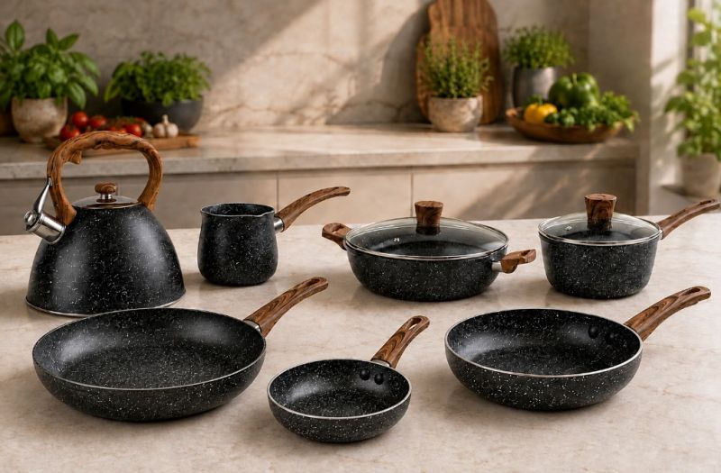 Panvica, WOK, 28cm, čierna, nepriľnavá Nature NAVA