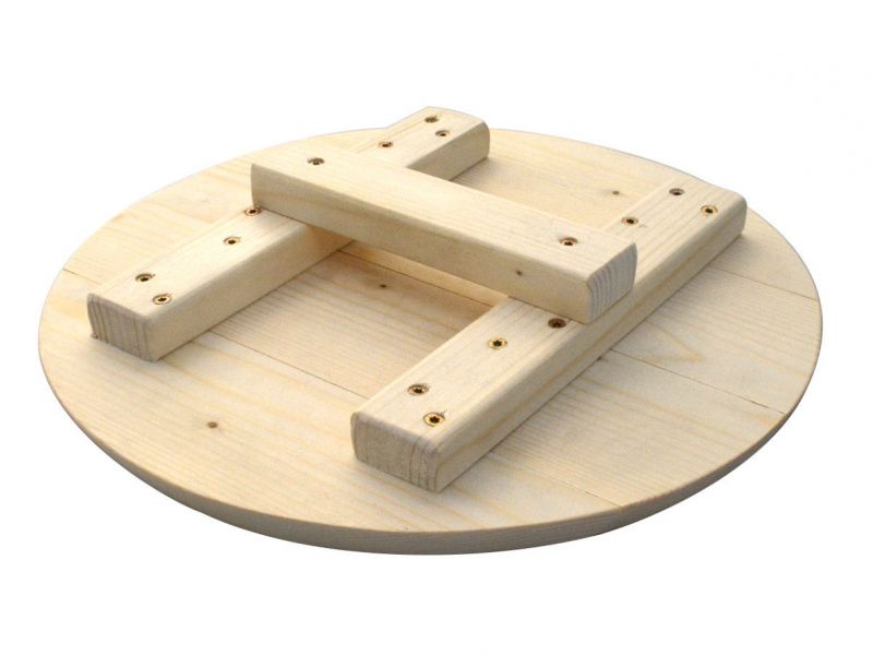 Pokrievka drevená, priemer 55,5cm, na 40L kotol, smaltovaná