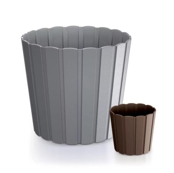 Kvetináč plastový, priemer 23,9cm, BOARDEE BASIC, antracit
