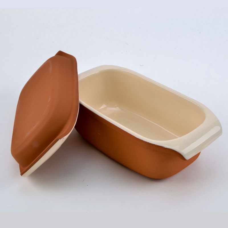 Forma na chlieb s vekom, keramická, obdĺžniková, rozmery 33x16cm, terakota